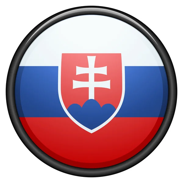 Slovakien flagga knappen — Stock vektor