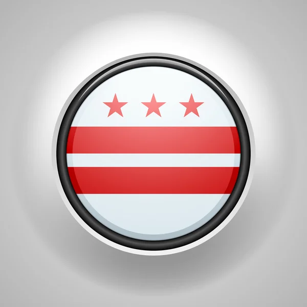 Distrito Columbia bandeira botão — Vetor de Stock