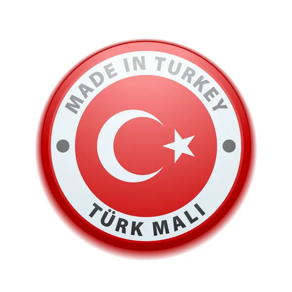 Bouton. Fabriqué en Turquie — Image vectorielle