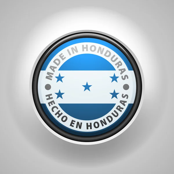 Botón. Hecho en Honduras — Vector de stock