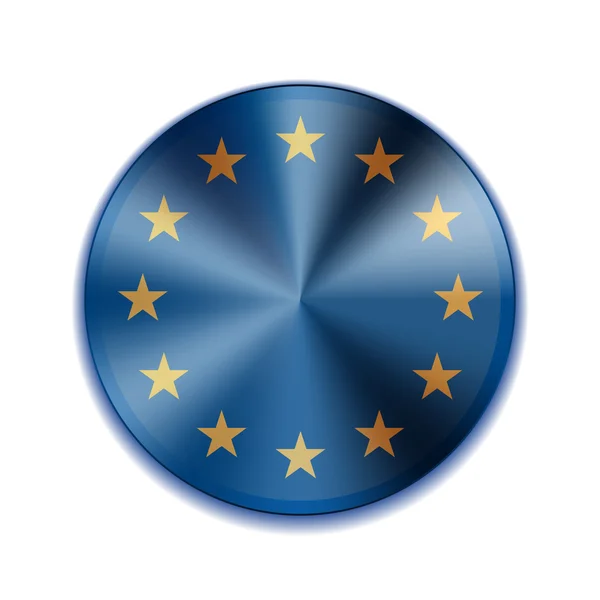 Pulsante bandiera dell'Unione europea — Vettoriale Stock