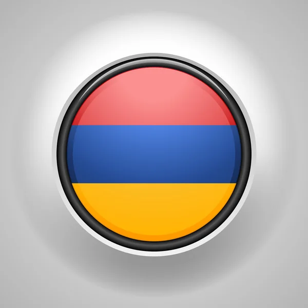 Bouton drapeau Arménie — Image vectorielle