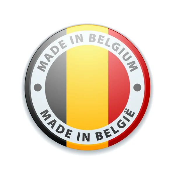 Bouton. Fabriqué en Belgique — Image vectorielle