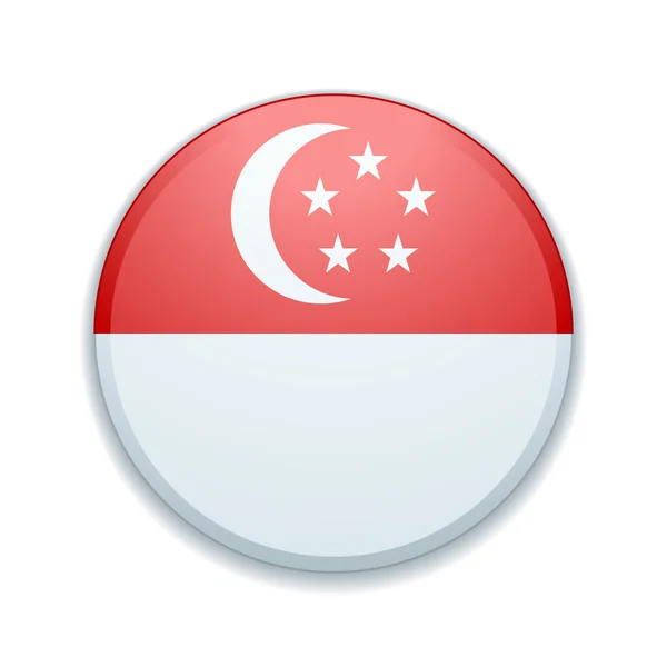 Botón bandera de Singapur — Vector de stock