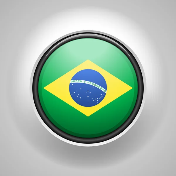 ปุ่มธงบราซิล — ภาพเวกเตอร์สต็อก