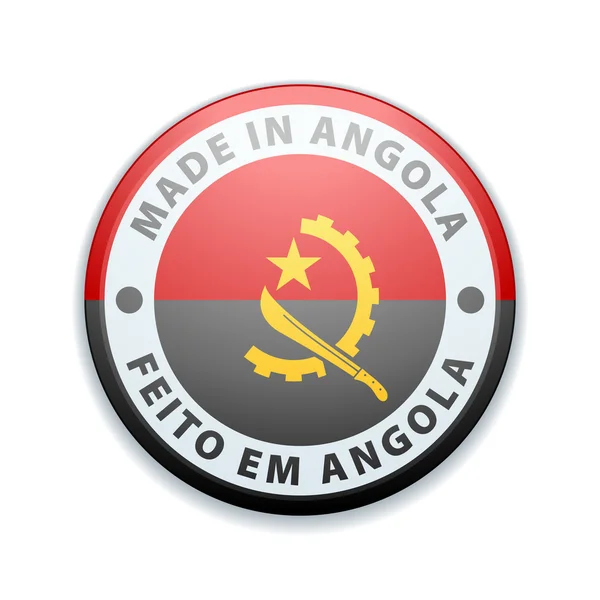 Кнопка. Зроблено в Анголі — стоковий вектор