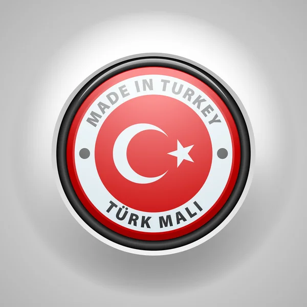 Bouton. Fabriqué en Turquie — Image vectorielle