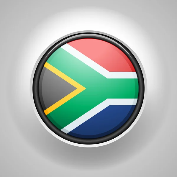 Botón de bandera de Sudáfrica — Vector de stock