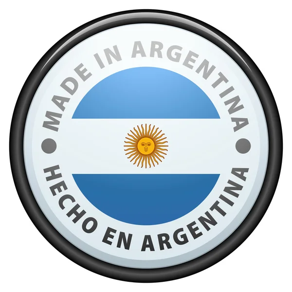 Кнопка. Зроблено в Аргентині — стоковий вектор