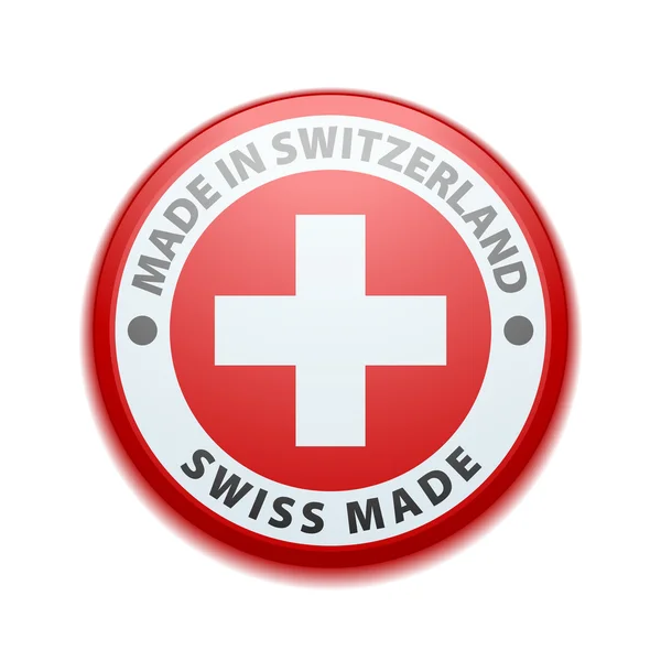 Button. Made in Switzerland — Stock Vector