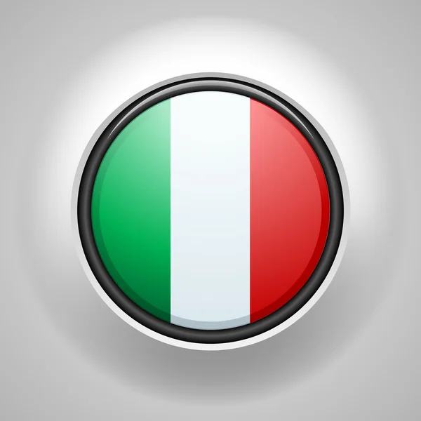 Italië vlag knop — Stockvector