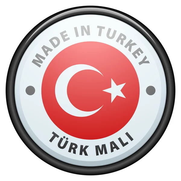 Bouton. Fabriqué en Turquie — Image vectorielle