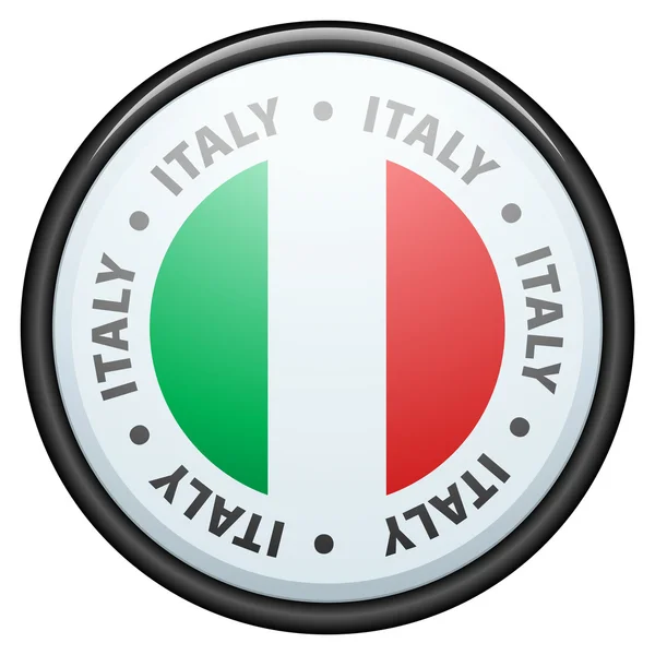 Italia botón de la bandera — Vector de stock