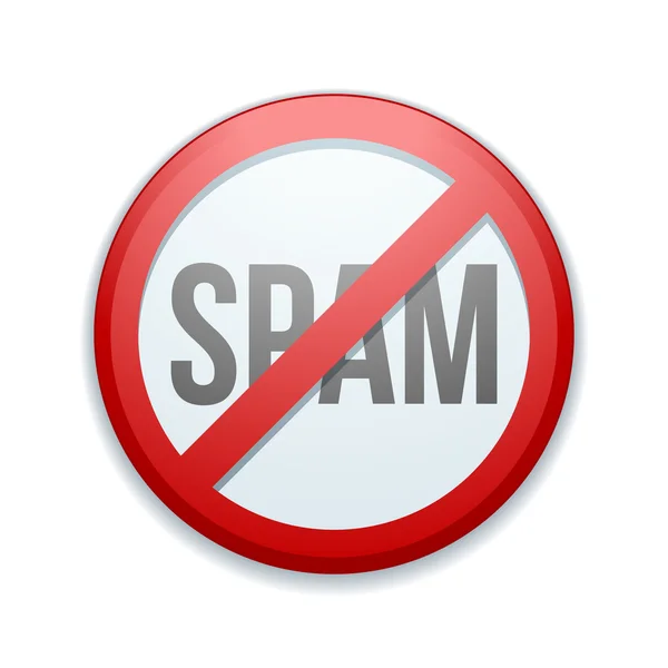 Κανένα σημάδι κουμπί Spam — Διανυσματικό Αρχείο