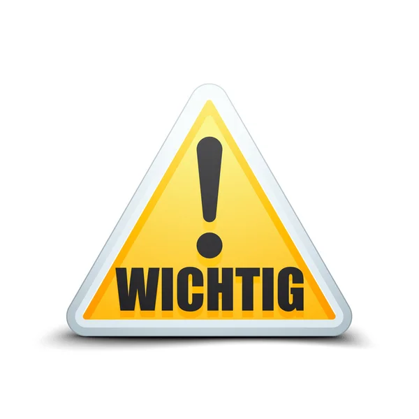 Wichtig triangle sign — Stock Vector