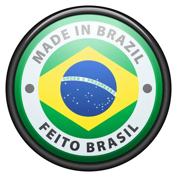 Bouton. Fabriqué au Brésil — Image vectorielle
