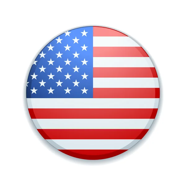 EUA botão bandeira — Vetor de Stock