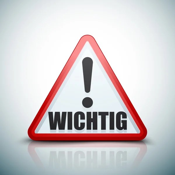 Wichtig triangle sign — Stock Vector