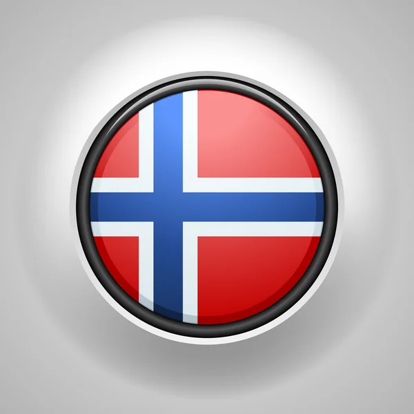 Norway flag button — Stock Vector