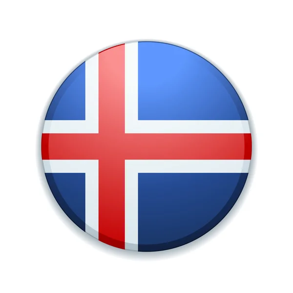 Iceland flag button — Stock Vector