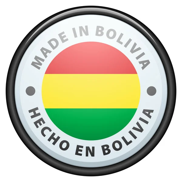 Pulsante. Prodotto in Bolivia — Vettoriale Stock