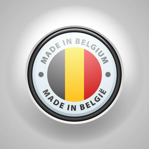Bouton. Fabriqué en Belgique — Image vectorielle