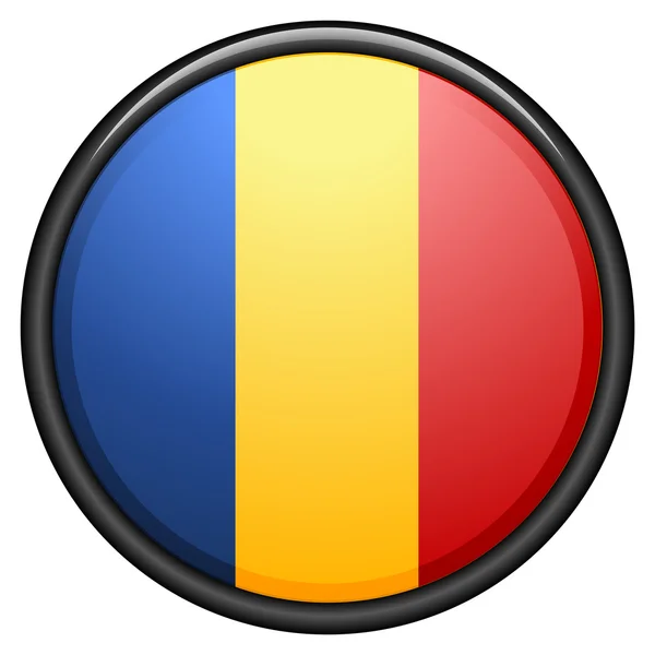 Bouton drapeau roumain — Image vectorielle