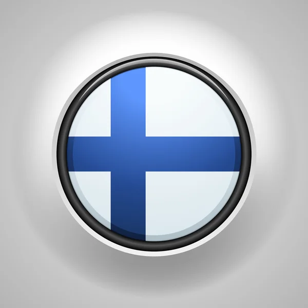 Finlands flagga knappen — Stock vektor