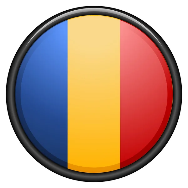 Bouton drapeau Tchad — Image vectorielle