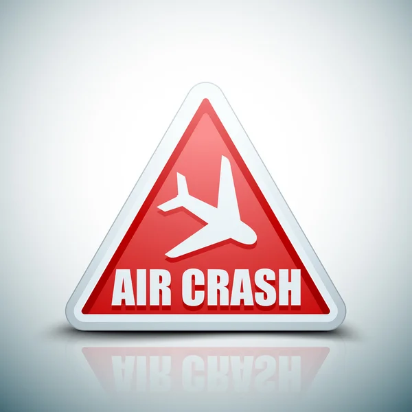 Warnschild für Flugzeugabsturz — Stockvektor