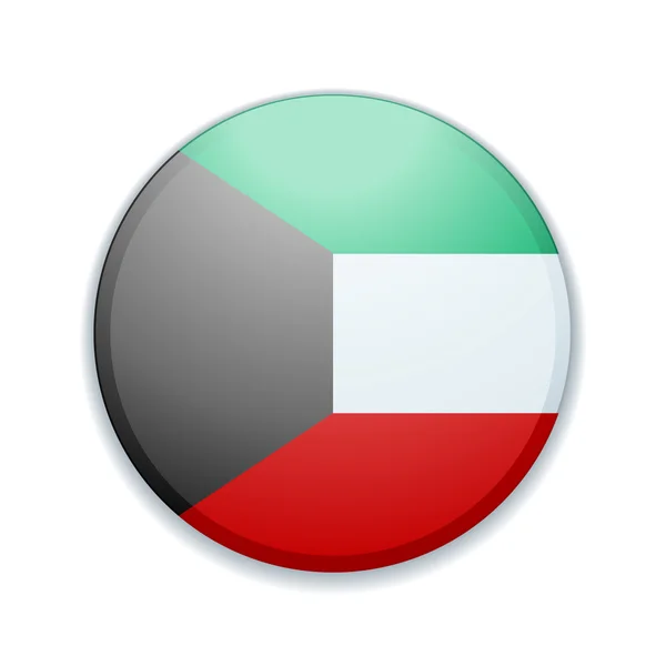 Botão bandeira kuwait — Vetor de Stock