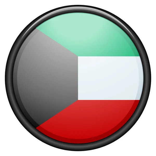 Kuwait flag button — Stock Vector