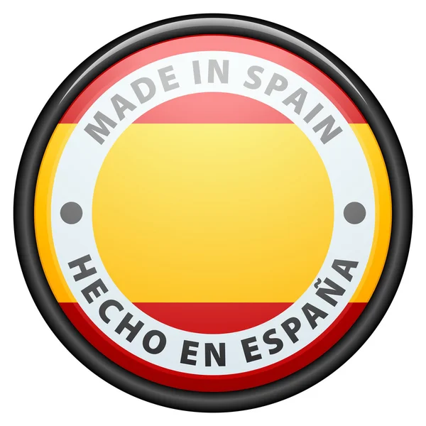 Botão. Fabricado na Espanha — Vetor de Stock