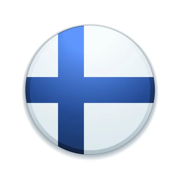 Finlandiya bayrak düğmesini — Stok Vektör