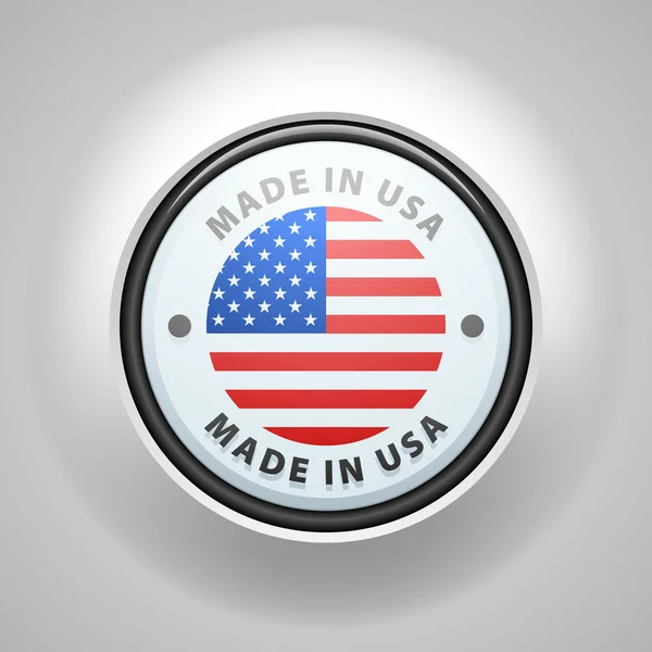 Düğme. Made in USA — Stok Vektör