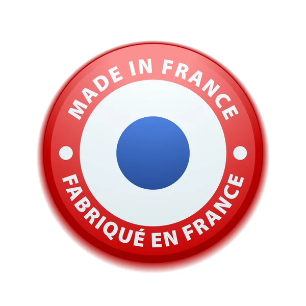Botón. Fabricado en Francia — Vector de stock