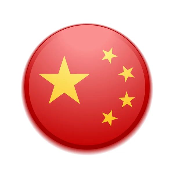 Pulsante bandiera Cina — Vettoriale Stock