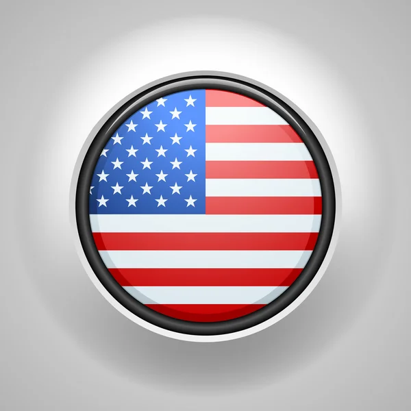 USA zászló gomb — Stock Vector