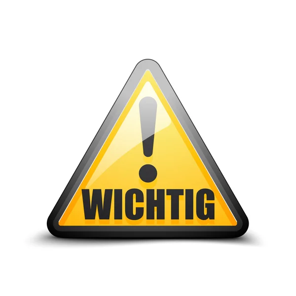 Wichtig triangle sign — Stock Vector