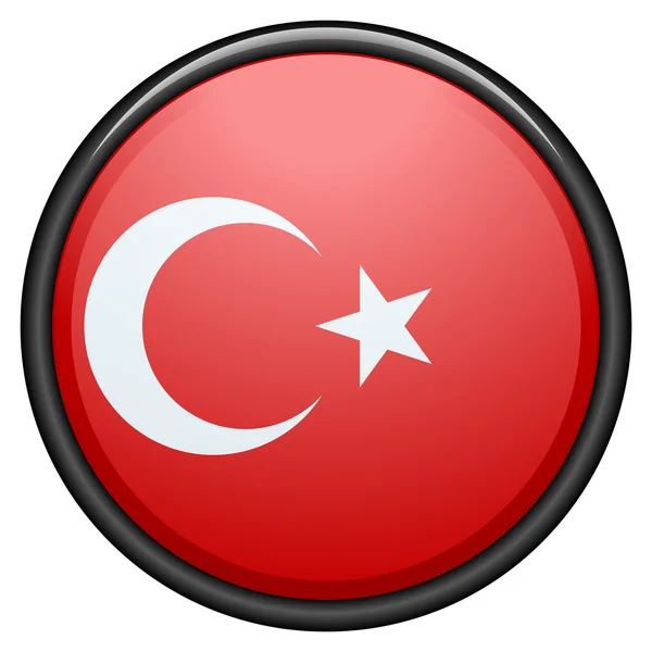 Turkey flag button — Stock Vector