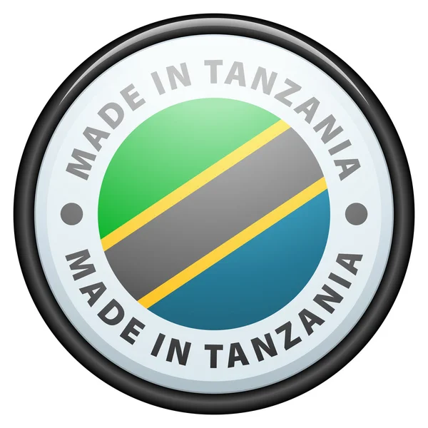 Кнопка. Зроблено в Танзанії — стоковий вектор