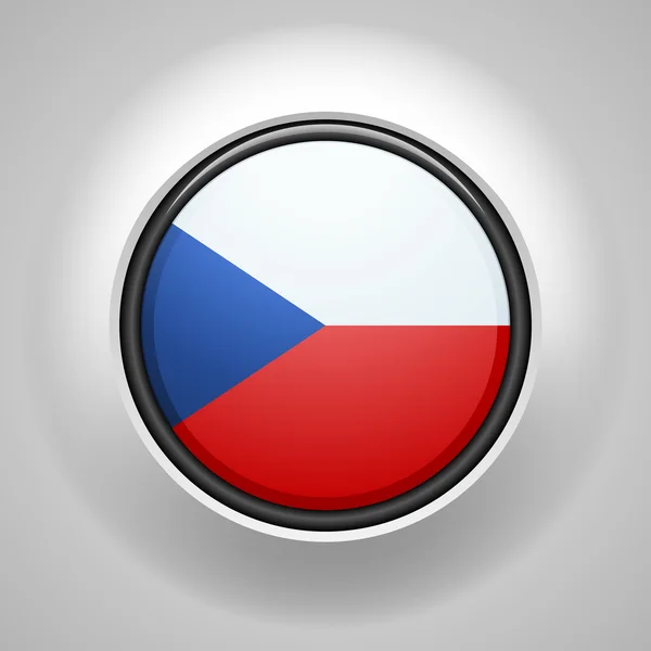 Botón bandera checa — Vector de stock