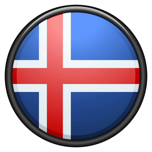 Iceland botón de bandera — Vector de stock