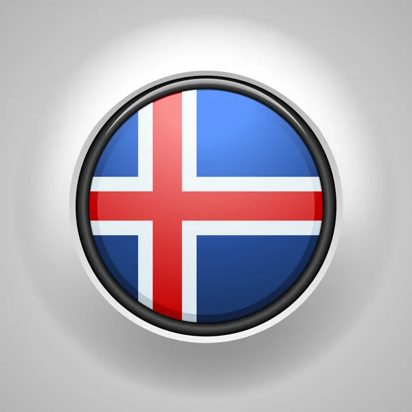 Islands flagga knappen — Stock vektor
