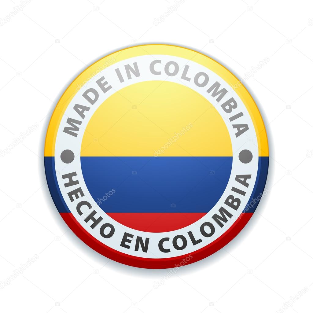 Botón. Hecho en Colombia — Vector de stock © Yuriy_Vlasenko 103690750