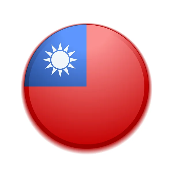 Bouton drapeau taiwan — Image vectorielle