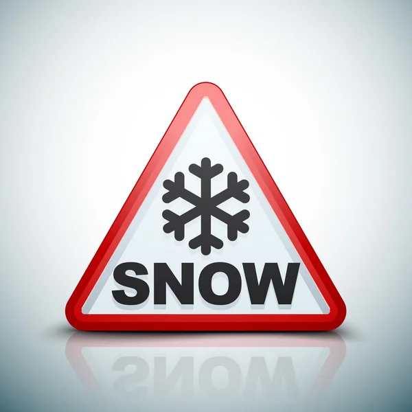 Snow hazard sign — Stock Vector