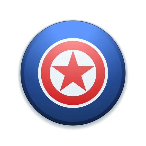 Βόρειας Κορέας star κουμπί — Διανυσματικό Αρχείο