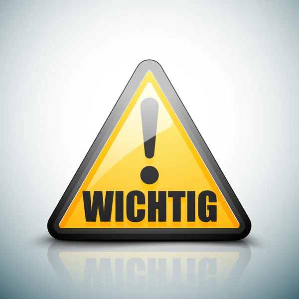 Wichtig triangle sign — Stock Vector