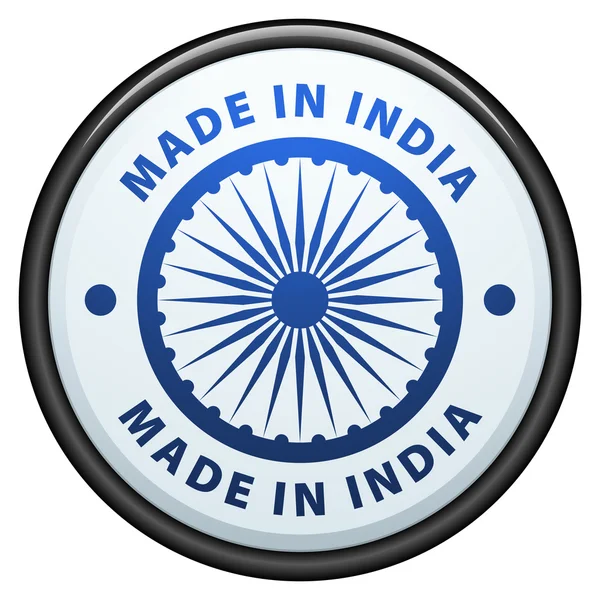 Bouton. Fabriqué en Inde — Image vectorielle